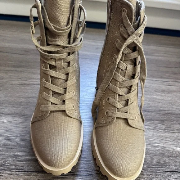 Dolce Vita Beige Lace-Up Boots - Picture 2 of 7